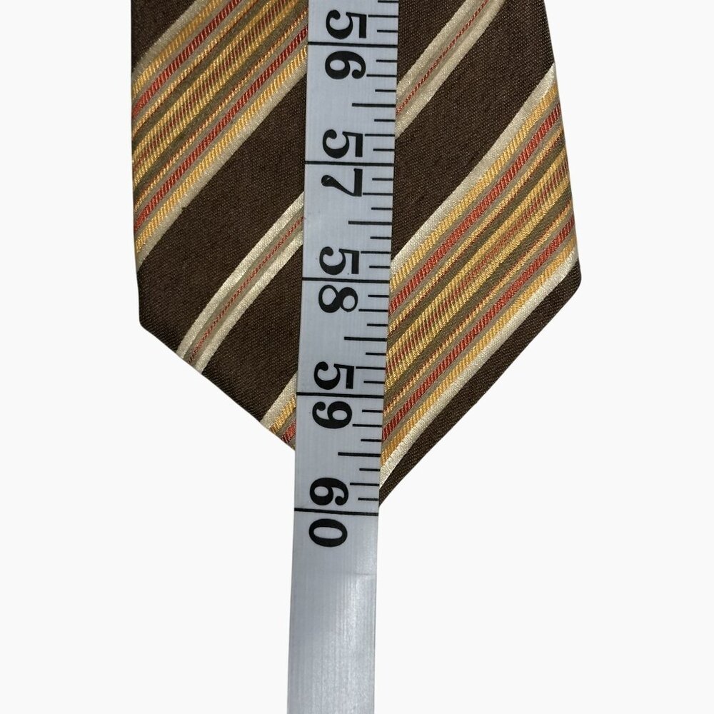 Banana Republic Striped Orange Brown Silk & Linen Tie Made‎ In Italy Preppy - Picture 8 of 9